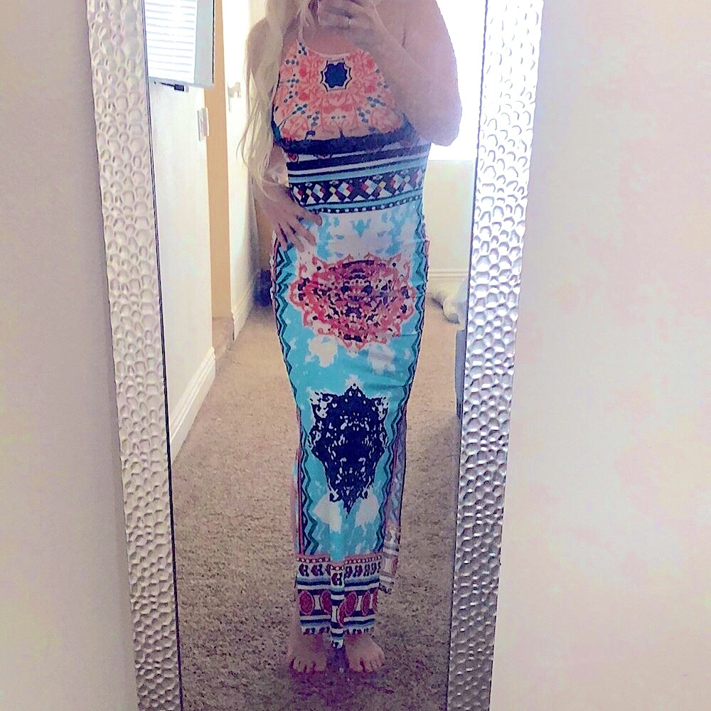 🌵SOUTHWESTERN🌵HIGH NECK BACK LACE UP /CUT OUT DRESS